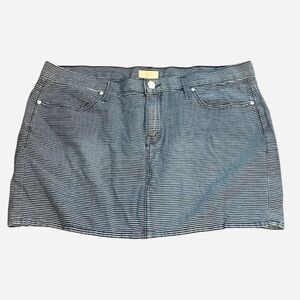 Striped Blue & white MOTHER Denim Skirt